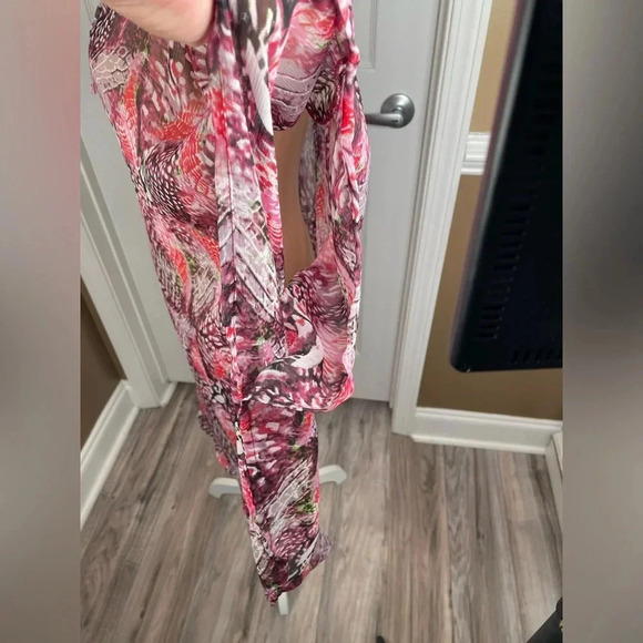 Bathing Suit Cover Up Red Animal Print - Picture 3 of 7